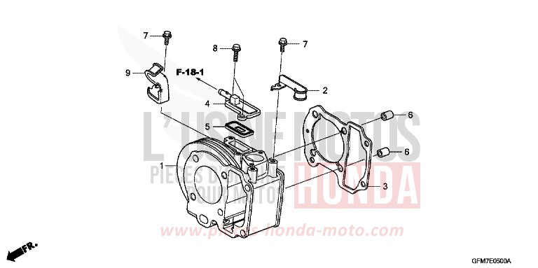 CYLINDER for NHX 110 COSMIC SILVER METALLIC (NHA19) from 2008